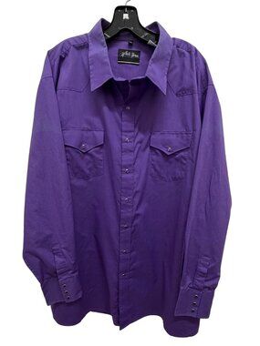 White Horse Western Snap Button Shirt Purple Men’s Size XXL Poly Cotton